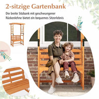 Gartenbogen mit Bank Holz Rankhilfe 189 cm