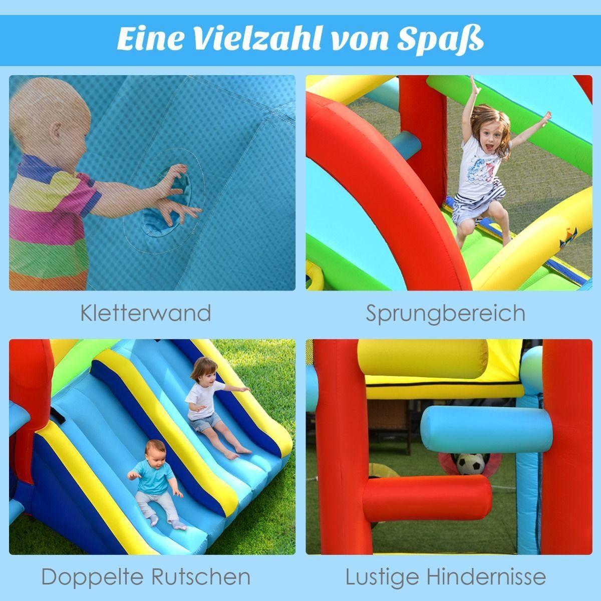 Aufblasbare Hüpfburg XXL mit Doppelrutsche Kletterwand