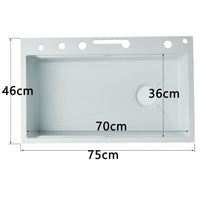 Edelstahl Küchenspüle Weiß mit LED & Wasserfall-Armatur