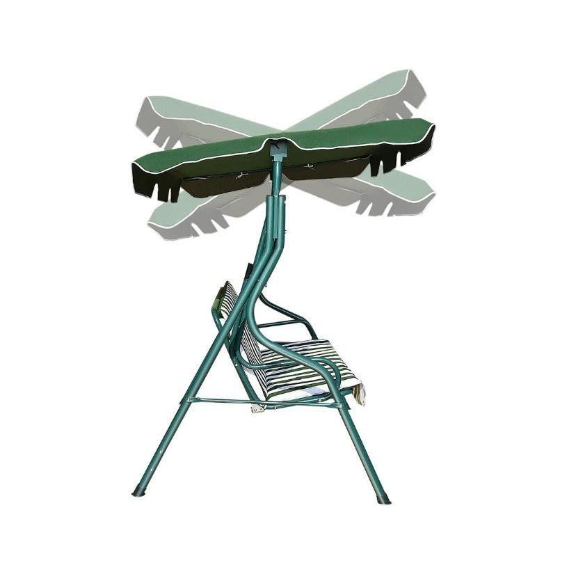 Hollywoodschaukel 3 Sitzer Grün Garten Schaukel mit Dach