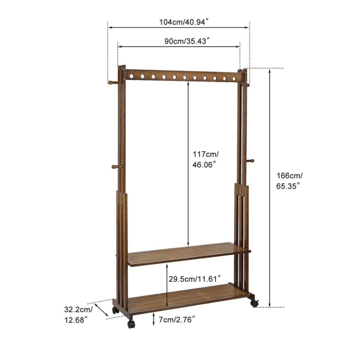 Kleiderständer Bambus Vintage Garderobe