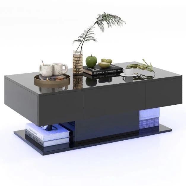 LED Couchtisch mit Schubladen