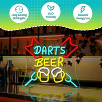 LED Neon Schild Darts & Bier