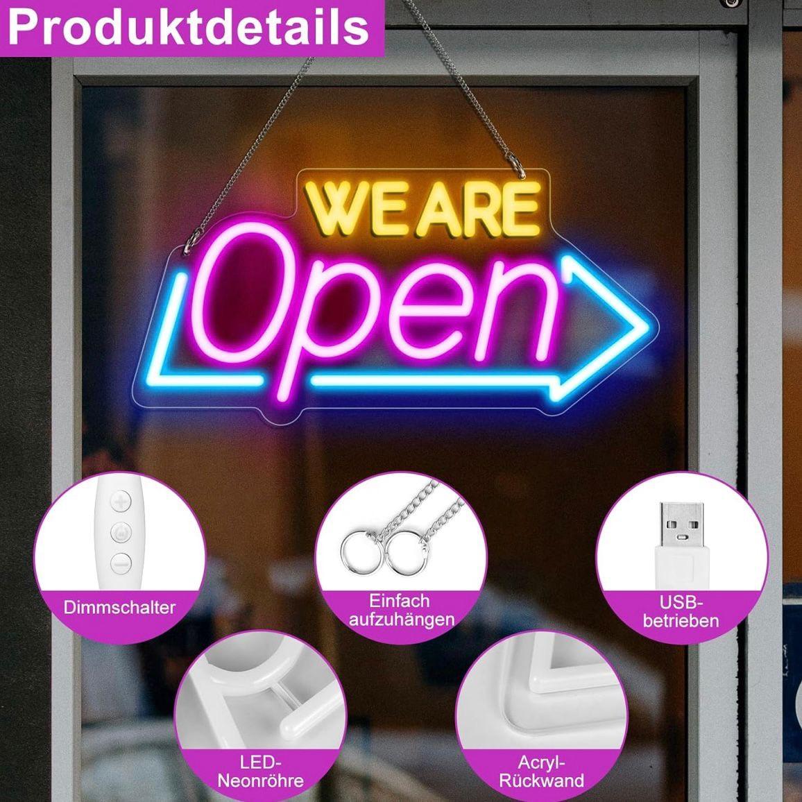 LED Neon Schild We are Open