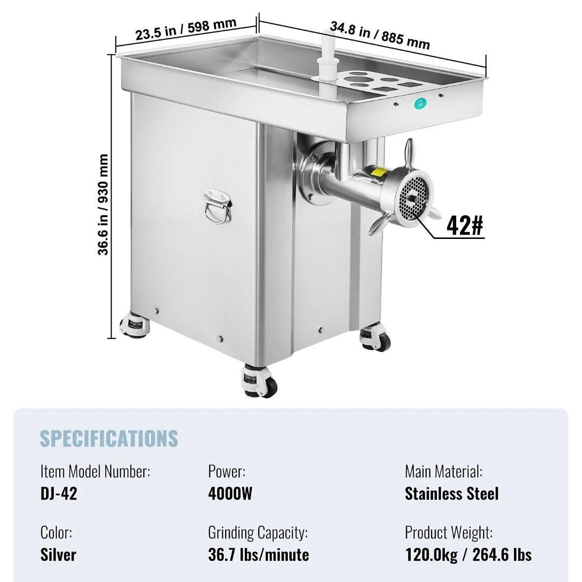 Fleischwolf 4000W 42# Edelstahl