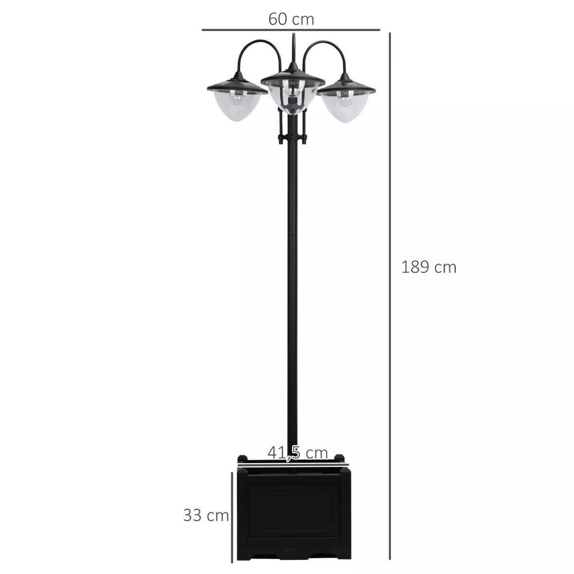 Solar Gartenleuchte 3 Lampenschirme Außenleuchte 189cm
