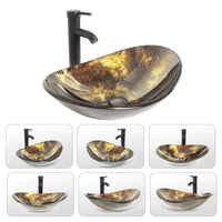 Glaswaschbecken Aufsatzwaschbecken Set Wasserhahn