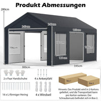 Zeltgarage Carport 6x3m PE