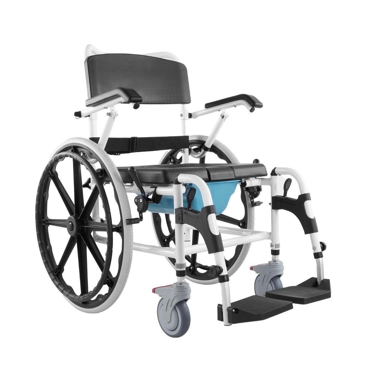 Toiletten- & Duschrollstuhl mit PU-Sitz und Aluminiumrahmen