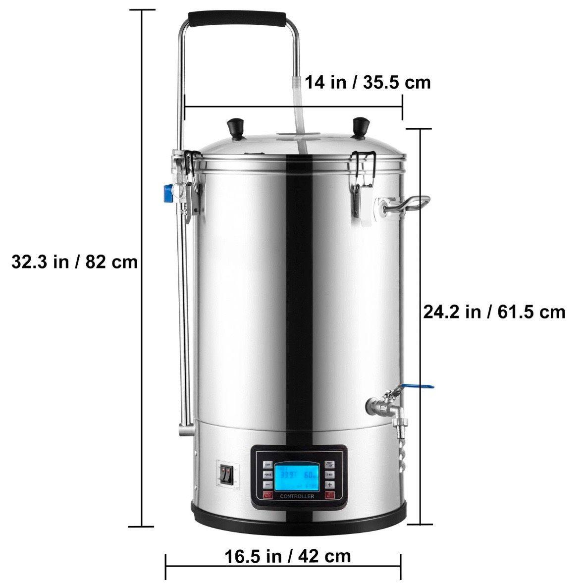Bierbrauanlage Edelstahl 30L Braukessel Homebrew LCD Komplettset