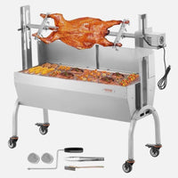 Spießbratengrill Edelstahl mit Motor bis 90kg Tragkraft