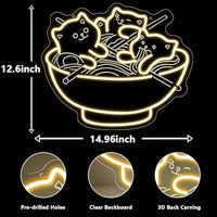 LED Neon Schild Katzen Ramen