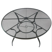 Gartentisch rund Metall 120cm Anthrazit mit Sonnenschirmloch