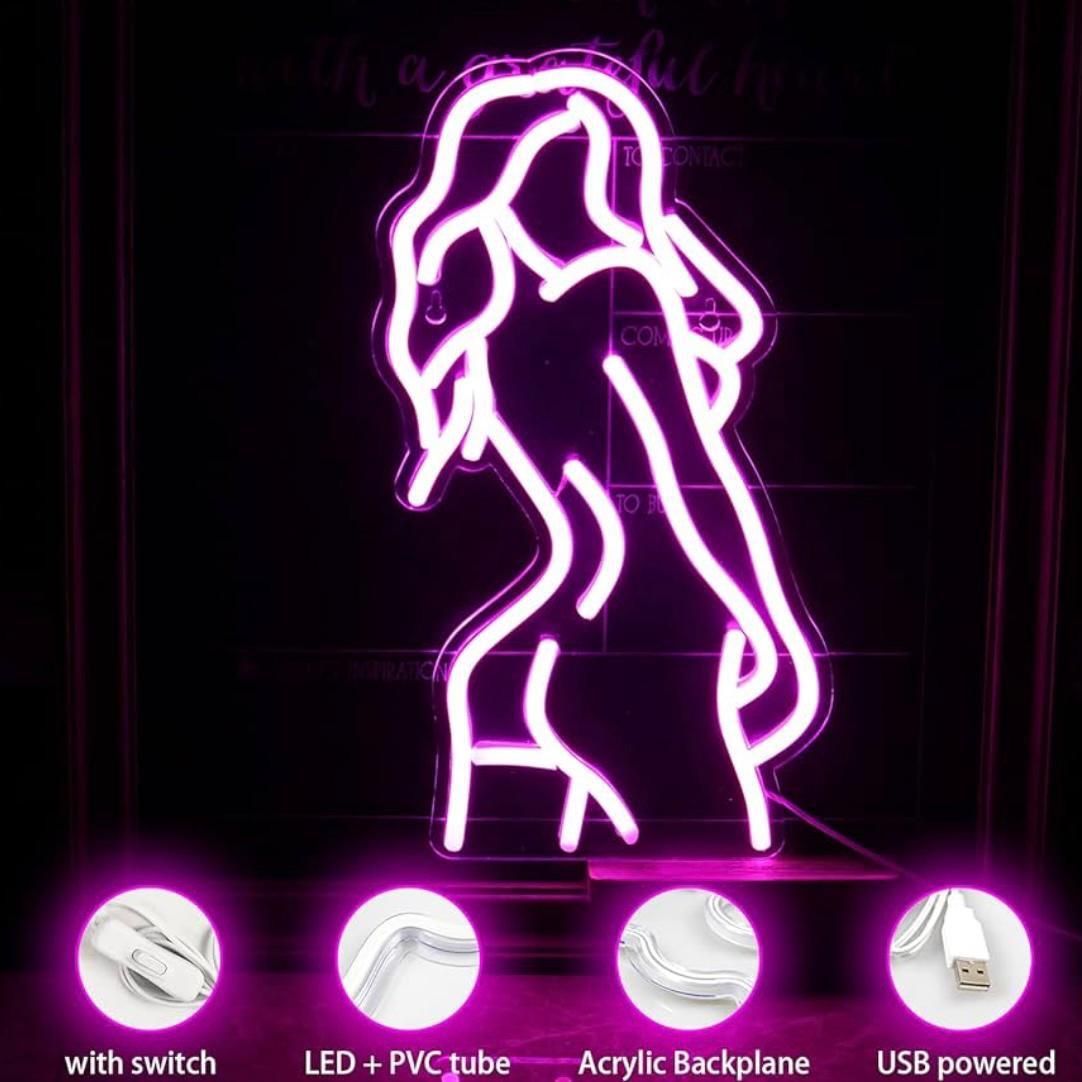 LED Neon Schild Frauen Silhouette