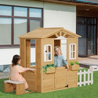 Holz Kinderspielhaus Gartenhaus mit Bank