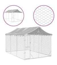 Geräumiger Hundezwinger mit Dach 3×4,5×2,5m verzinkter Stahl
