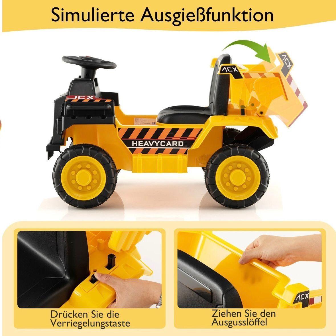 Kinder Elektro-Muldenkipper 6V Kippmulde & Helm