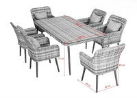 Gartenmöbel Set Aluminium & Polyrattan 6 Personen