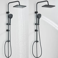 Schwarze Duscharmatur mit Handbrause & Ablage Wandmontage