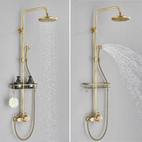 Retro Duschsystem Antik Messing Regendusche Handbrause