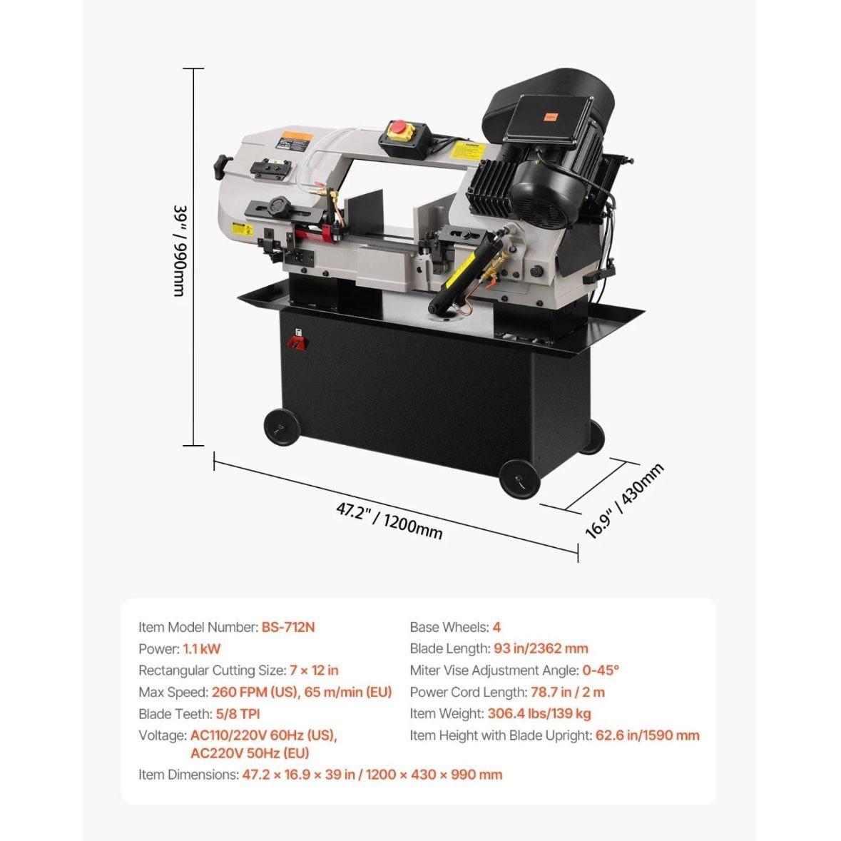 Metallbandsäge 1,1kW Bandsäge