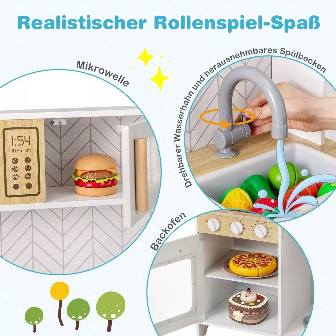 Kinderküche aus Holz mit Licht & Sound mit Zubehör