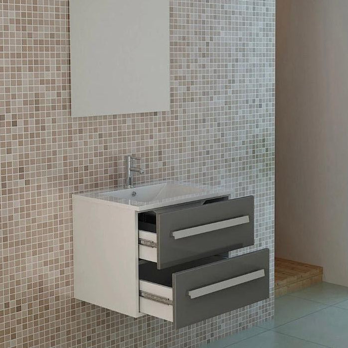 Badset Arosa II Hochglanz mit Keramik-Waschbecken & Soft-Close