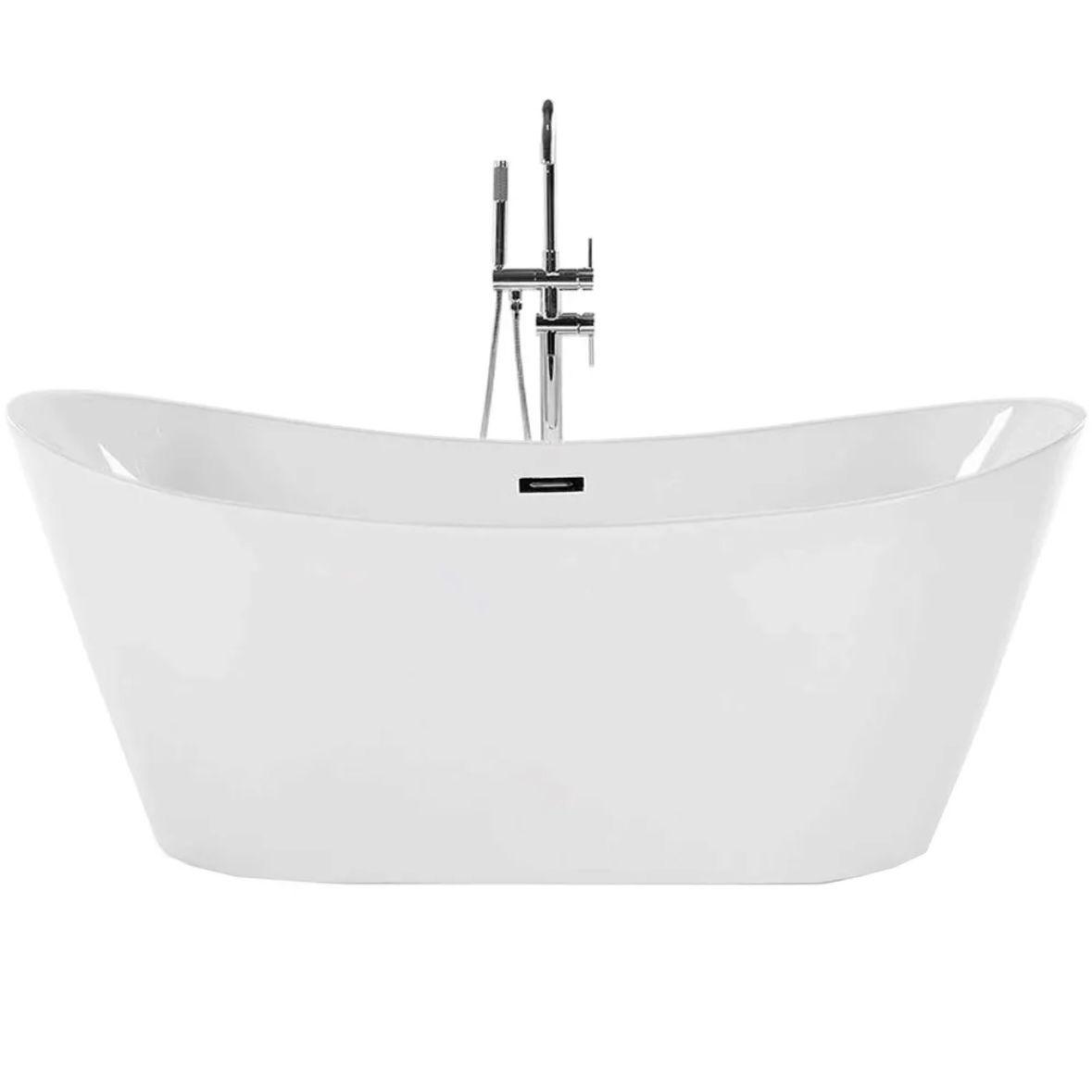 Freistehende Badewanne 180cm Acryl Oval Weiß Doppelseitig