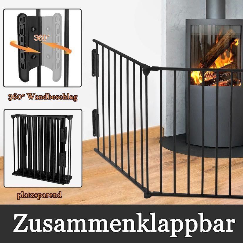 5tlg Kaminschutzgitter mit Tür Sicherheitsgitter Kamin Ofenschutz