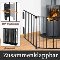 5tlg Kaminschutzgitter mit Tür Sicherheitsgitter Kamin Ofenschutz