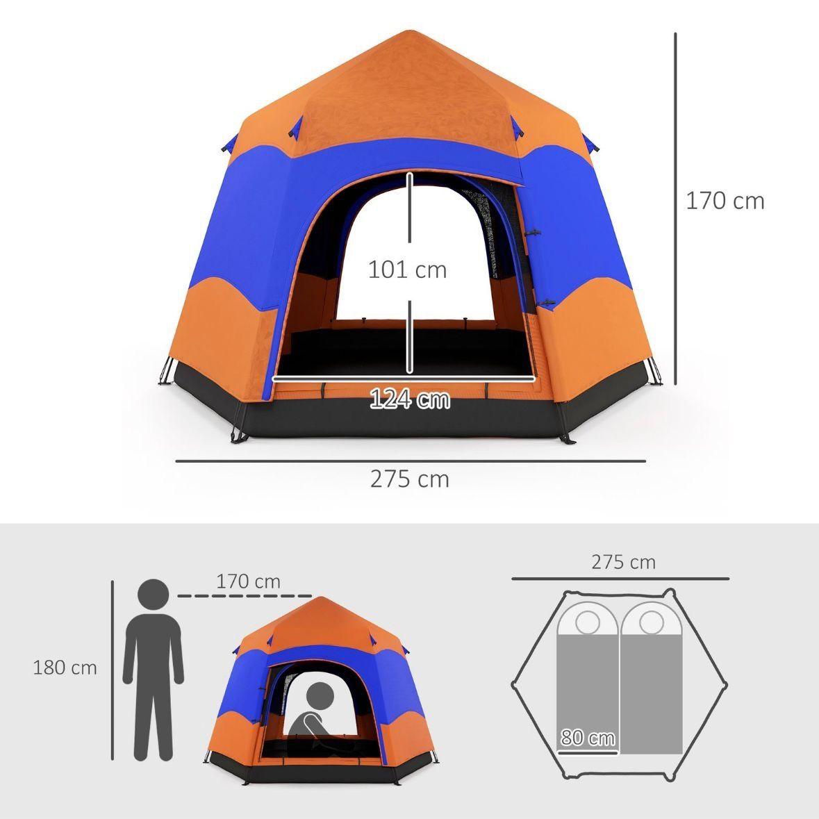 Quick-Up Campingzelt für 4–6 Personen