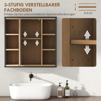 Badezimmer Spiegelschrank Industrial Schwarz Wandschrank mit Spiegel & Stauraum