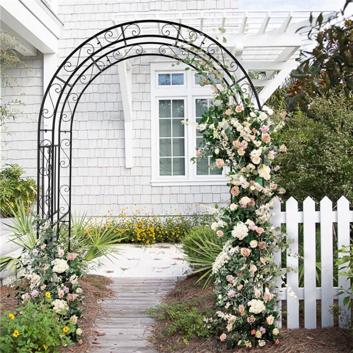 Rosenbogen Metall Gartenbogen Rankhilfe Schwarz Eisen