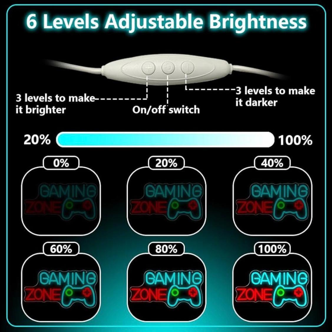 LED Neon Schild Gaming Zone