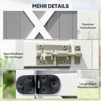 Gartenschrank Holz Geräteschrank Gartenhaus Weiß Grau