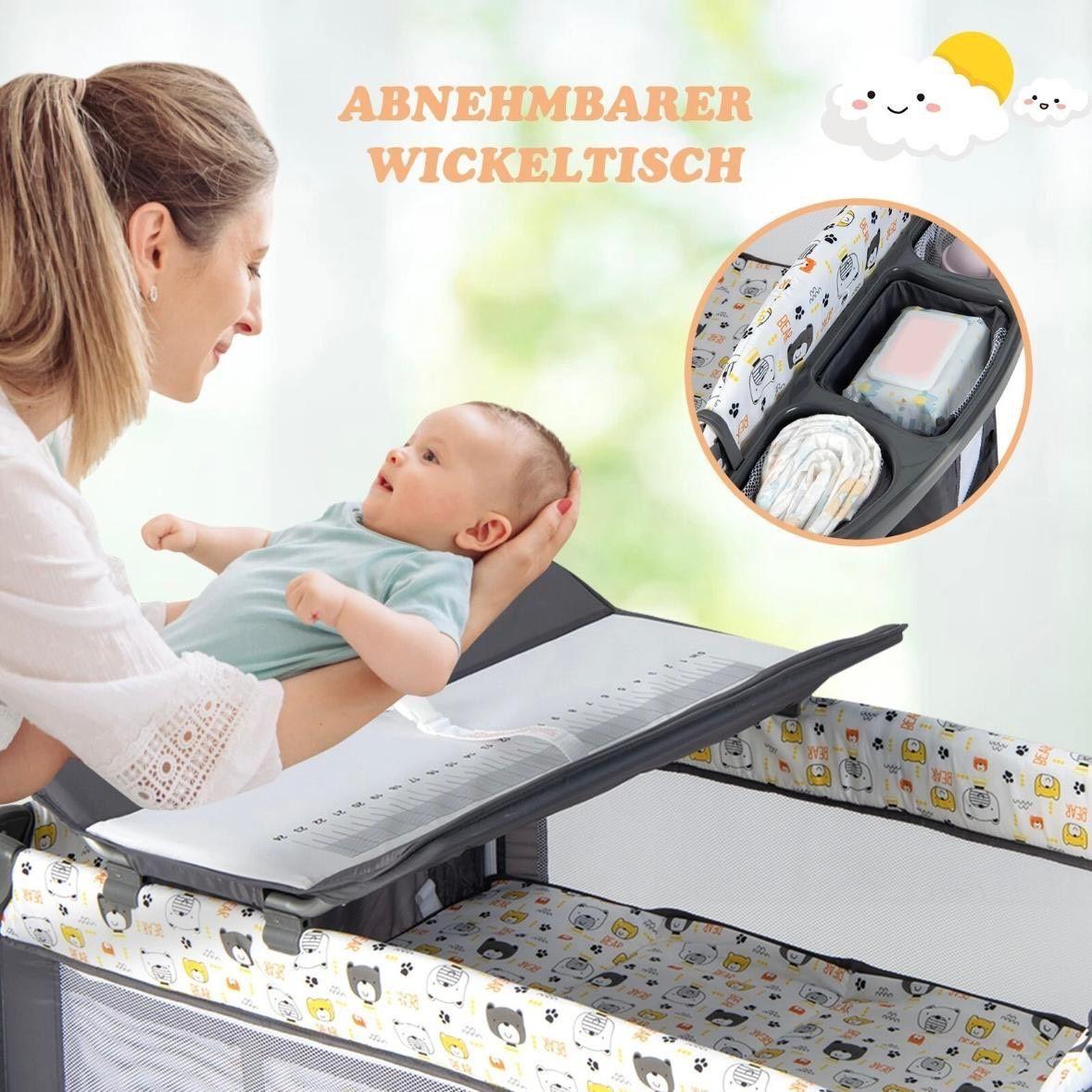 5in1 Babybett mit Wickeltisch & Beistellfunktion
