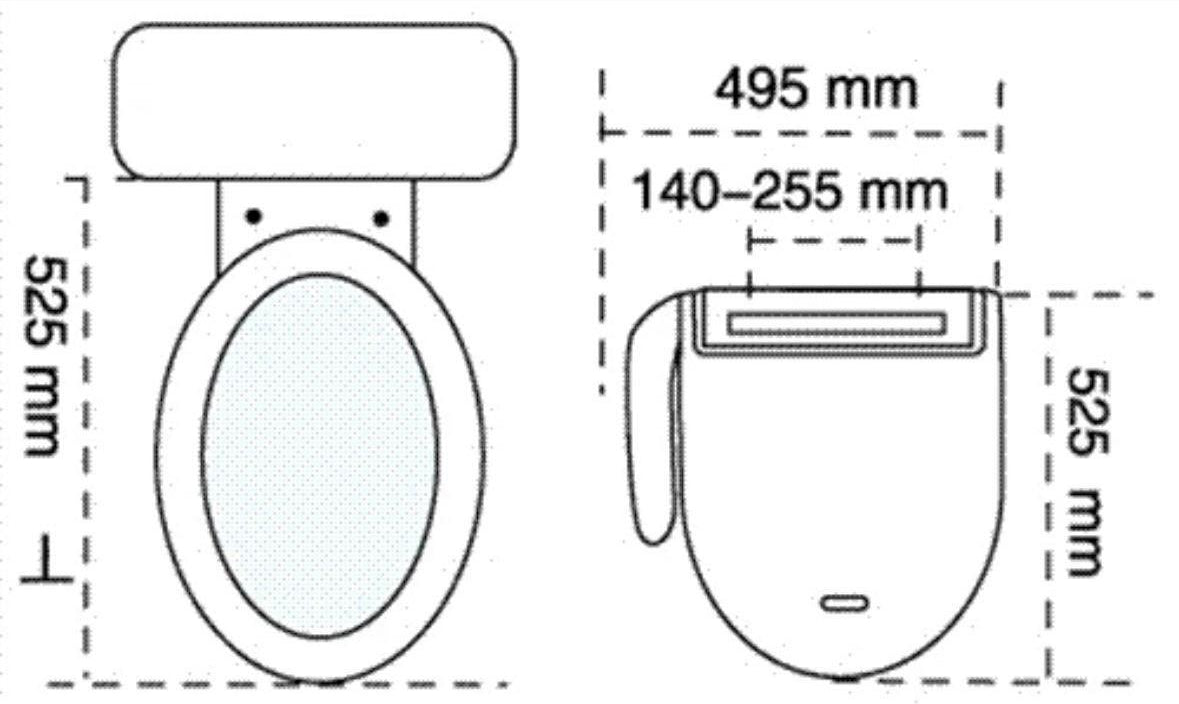 Elektrischer Bidet WC-Sitz mit Warmwasser Fön & Soft-Close