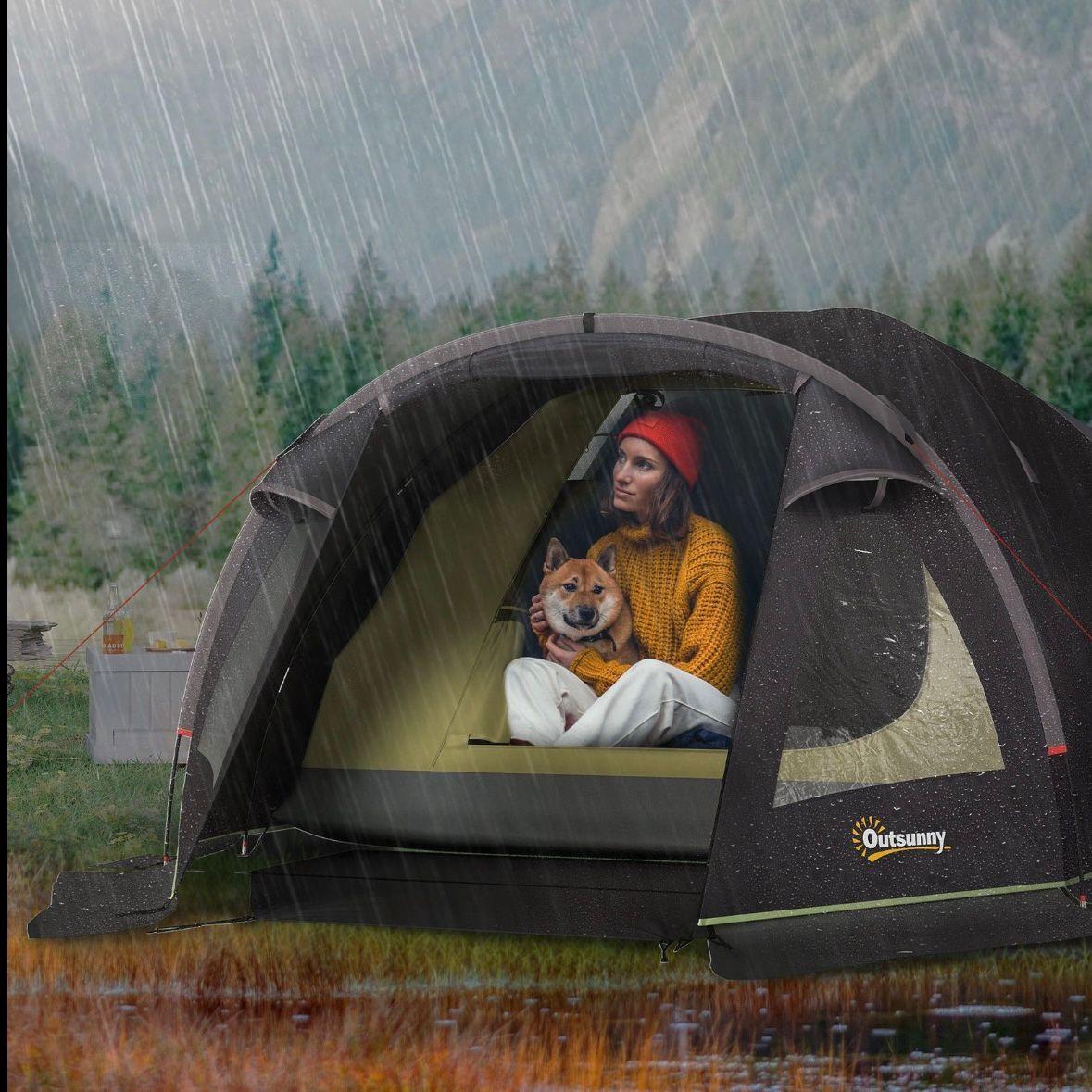 Camping Tunnelzelt für 2–4 Personen mit Wohnbereich
