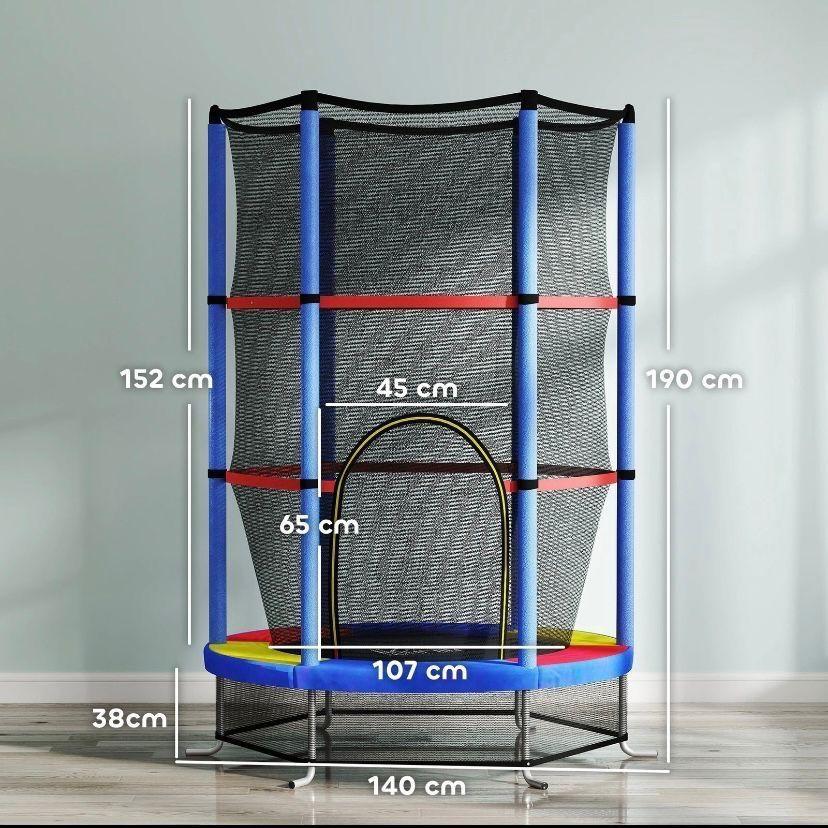 Kindertrampolin Ø140cm mit Sicherheitsnetz Indoor & Outdoor