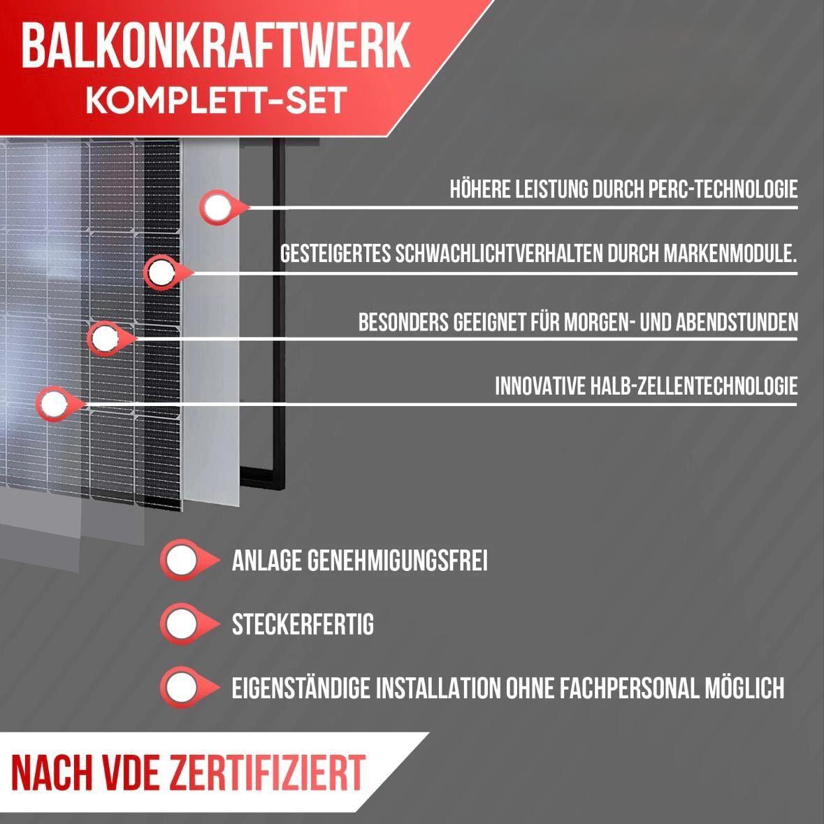 830W Balkon Solaranlage mit 800W Wechselrichter WLAN Plug & Play