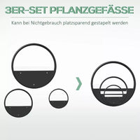 3er Set Wand Pflanzgefäß Pflanzenhalter Wanddeko schwarz