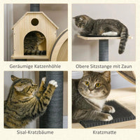 Kratzbaum Laufrad Katzenbaum Holz Katzenhöhle