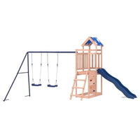 Spielturm mit Rutsche & Doppelschaukel aus Holz