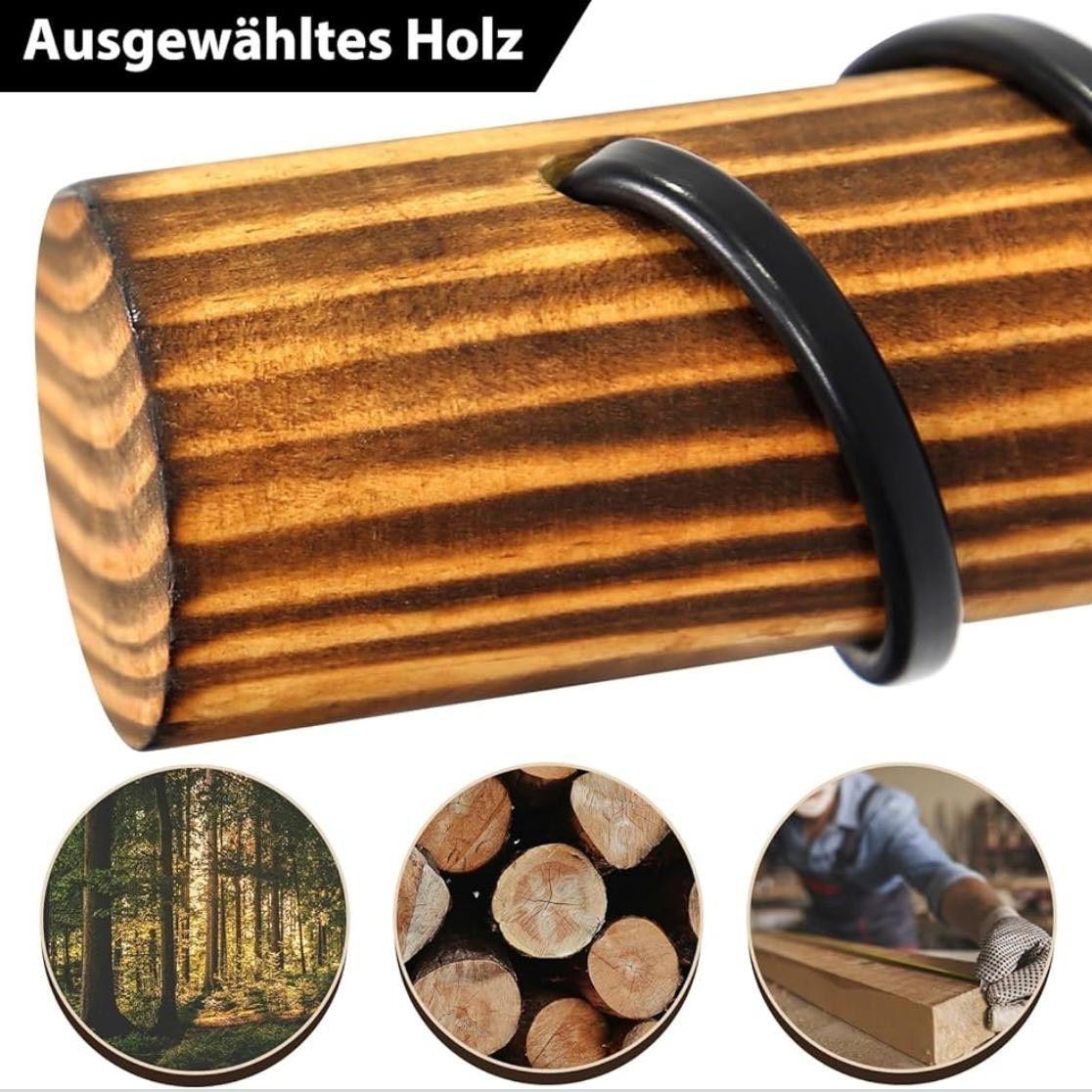 Stehlampe im Industrial- & Vintage-Stil mit Holz & Metallkäfig