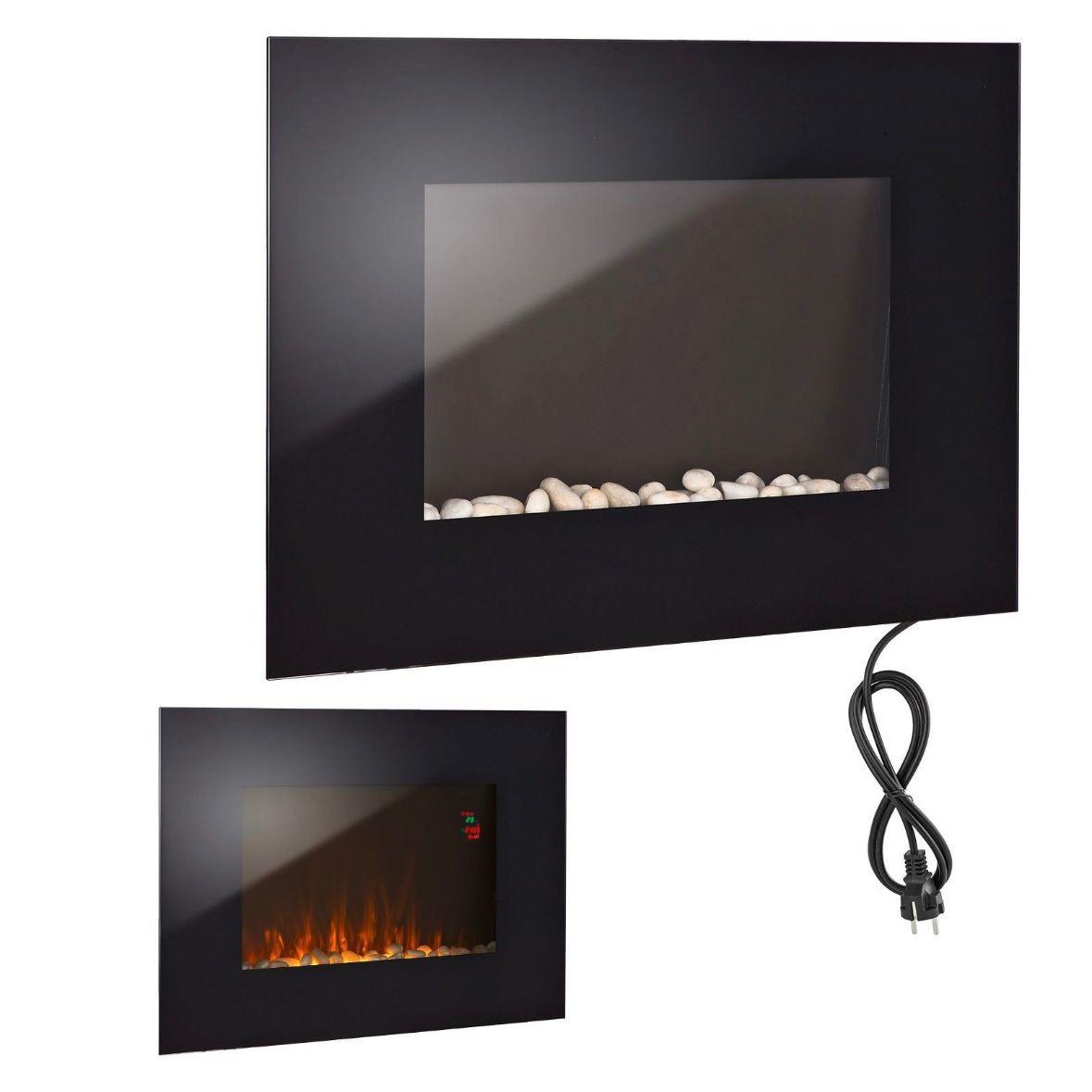 Elektro Wandkamin mit Glasfront LED Feuerillusion 1800W