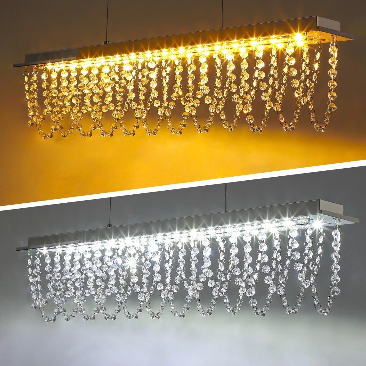 LED Kristall Kronleuchter dimmbar höhenverstellbar Silber