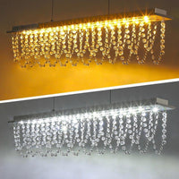 LED Kristall Kronleuchter dimmbar höhenverstellbar Silber