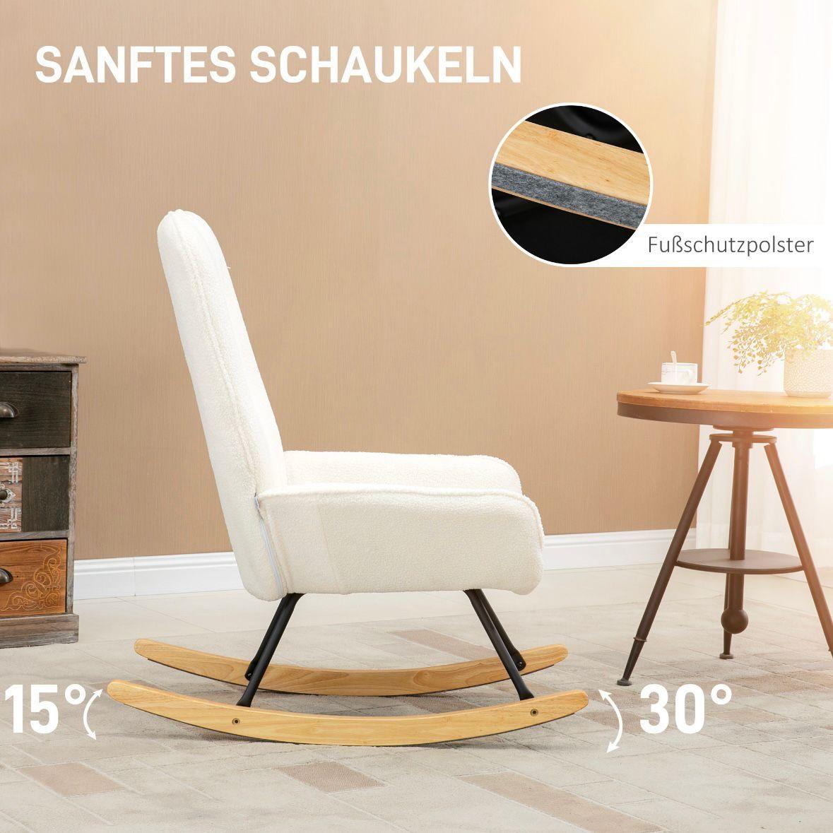 Schaukelstuhl mit Sherpa-Bezug modern & gemütlich