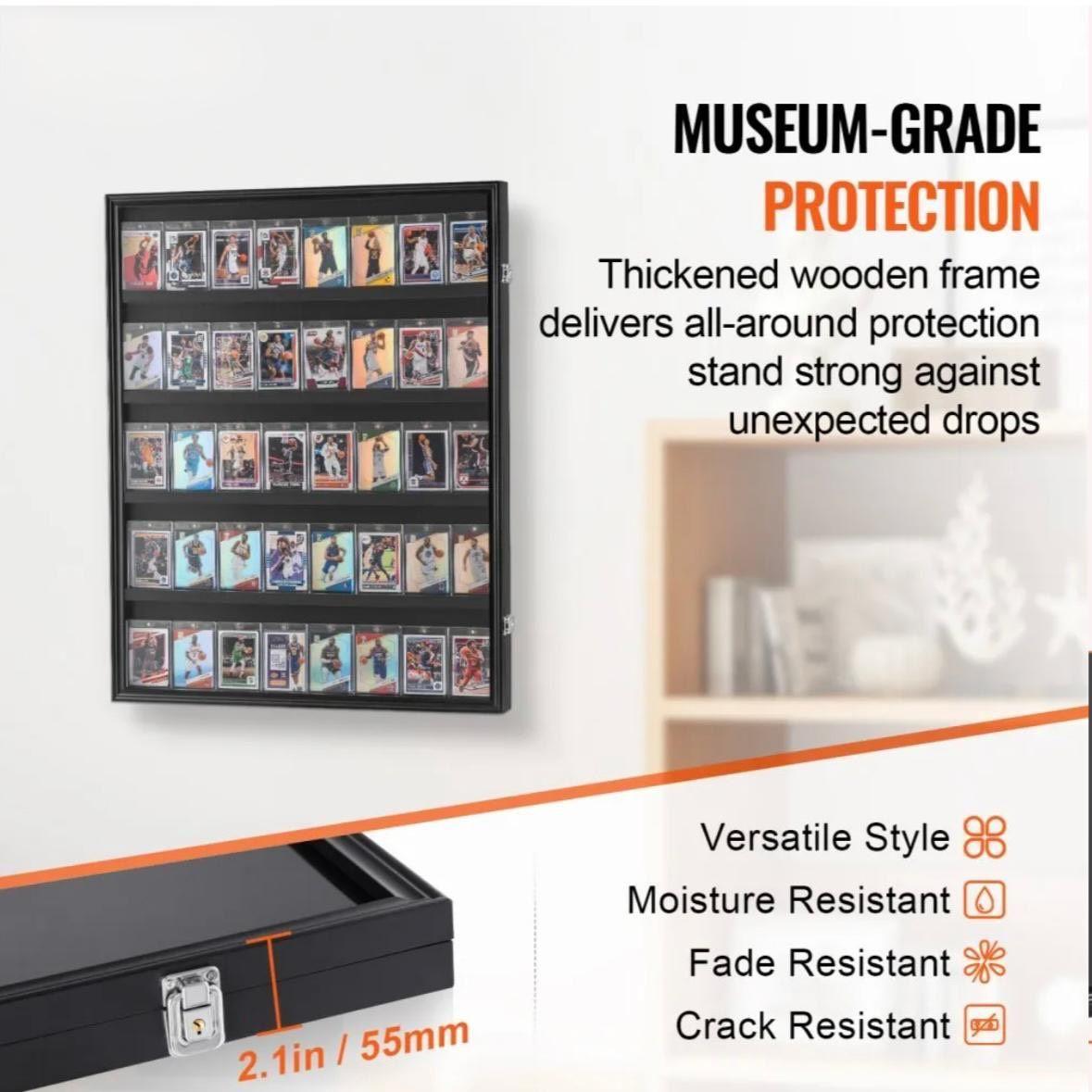 Wandvitrine für Sammelkarten – Abschließbar mit UV-Schutz & Filz