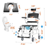 Toiletten- & Duschrollstuhl klappbar bis 136kg